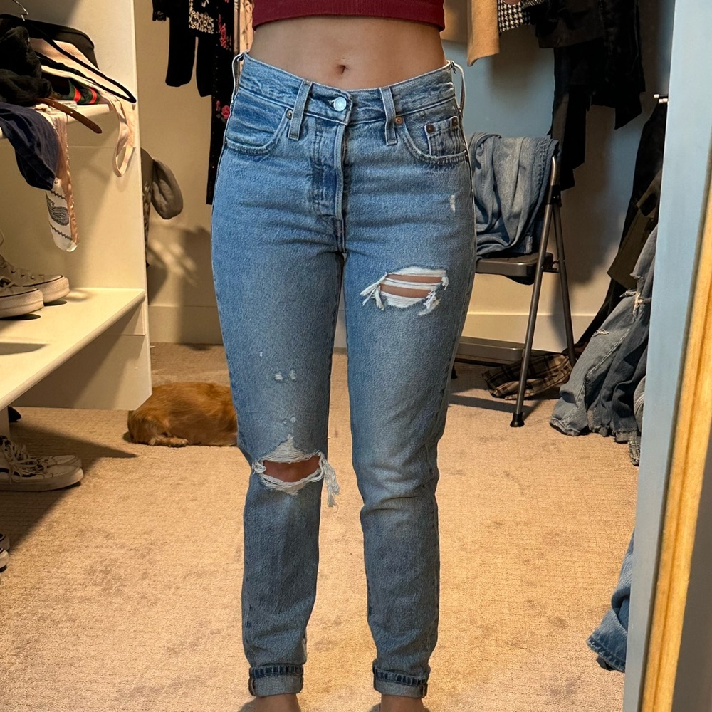 Levi’s 501’s Skinny jeans distressed
